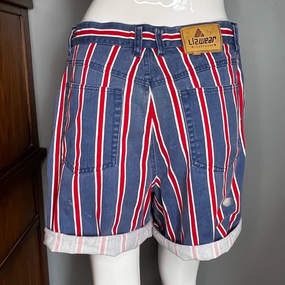 Vintage 90s Liz Claiborne : striped soft denim shorts - Picture 6 of 15